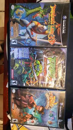 3 GameCube games for Nintendo - TMNT 2, Tak, Dragon's Lair