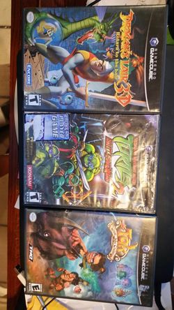 3 GameCube games for Nintendo - TMNT 2, Tak, Dragon's Lair