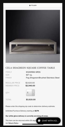 RH Coffee Table - NEED GONE