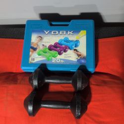 York Dumbells 20lbs and 2-15lb Dumbbells 