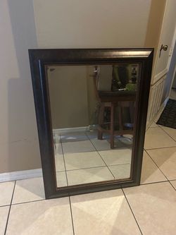 Dark Brown Framed Wall Mirror