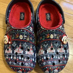 Disney Parks Blue Ugly Sweater Christmas Crocs Light Up