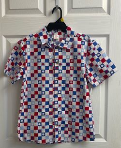 Brand new Youth Boys button up short sleeve shirt size L 10/12 Kids