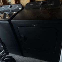 Whirlpool Washer And Dryer Set Topload Matte Black