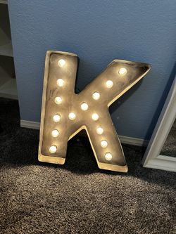 Letter K - Metal & Lighted
