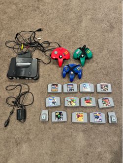 N64 Bundle w/ Console, Controllers, & Games