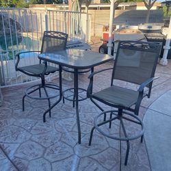 Height Patio Set Swivel Chairs