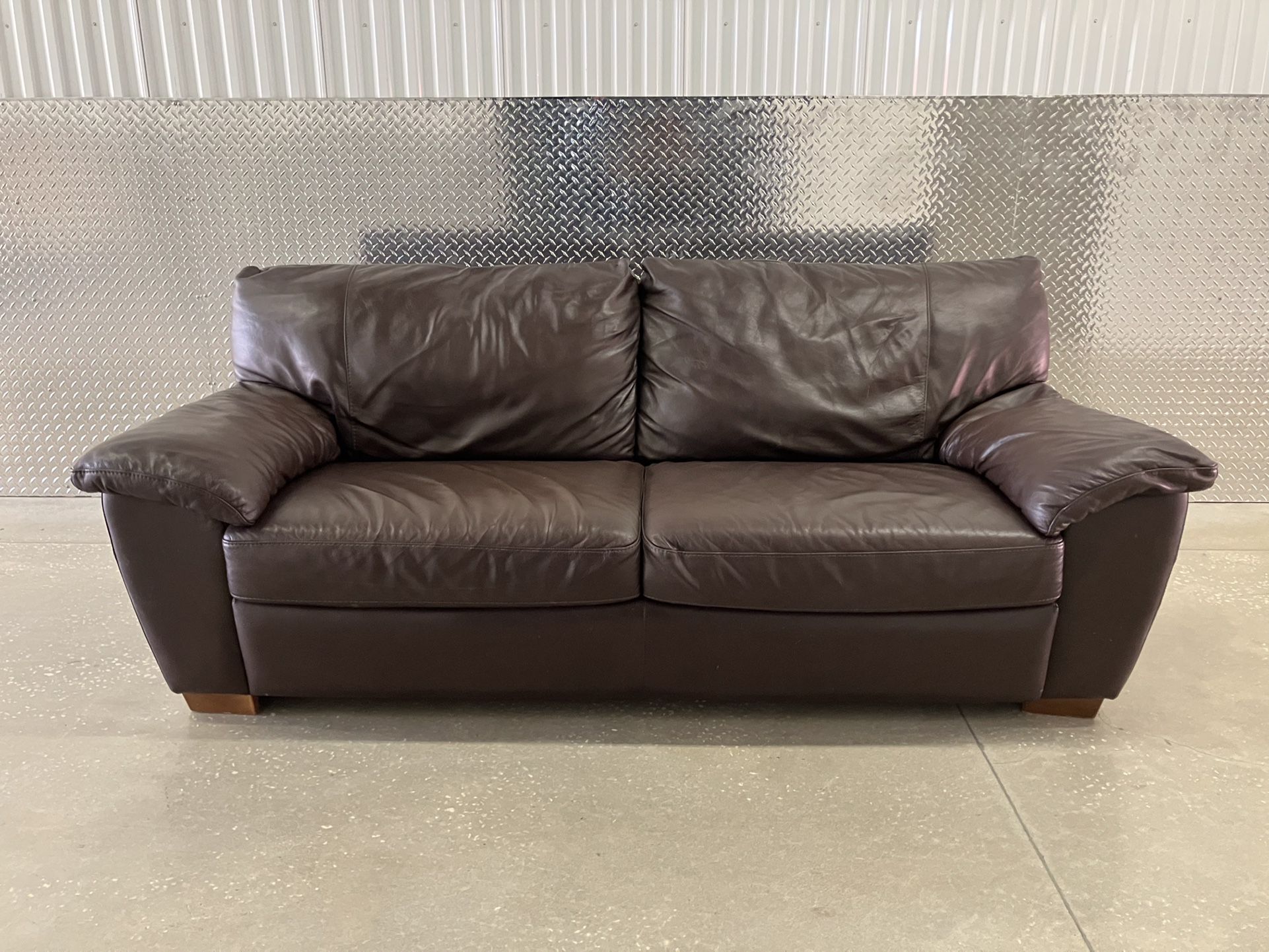 Sofa King Comfortable Dark Brown Leather Sofa For Sale! Free Local Delivery 🚚