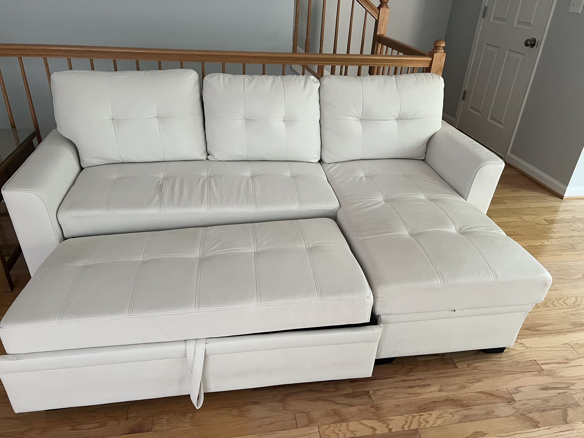 Free White Faux Leather Sectional