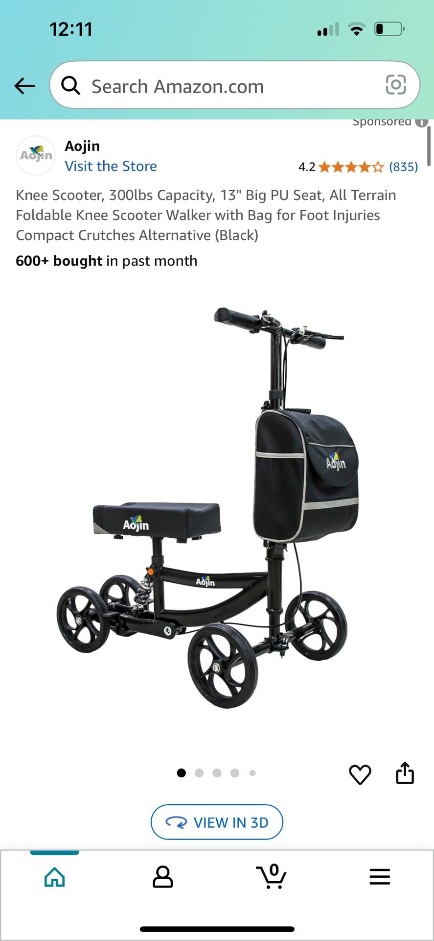 Knee Scooter,Economical Foldable Steerable Knee Walker,for Adults Foot Surgery,Injured Ankle Recovery Scoote(Red-Shock-Absorbing Design)