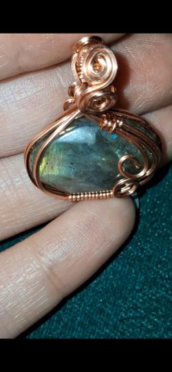 Handcrafted Double sided labradorite pendant