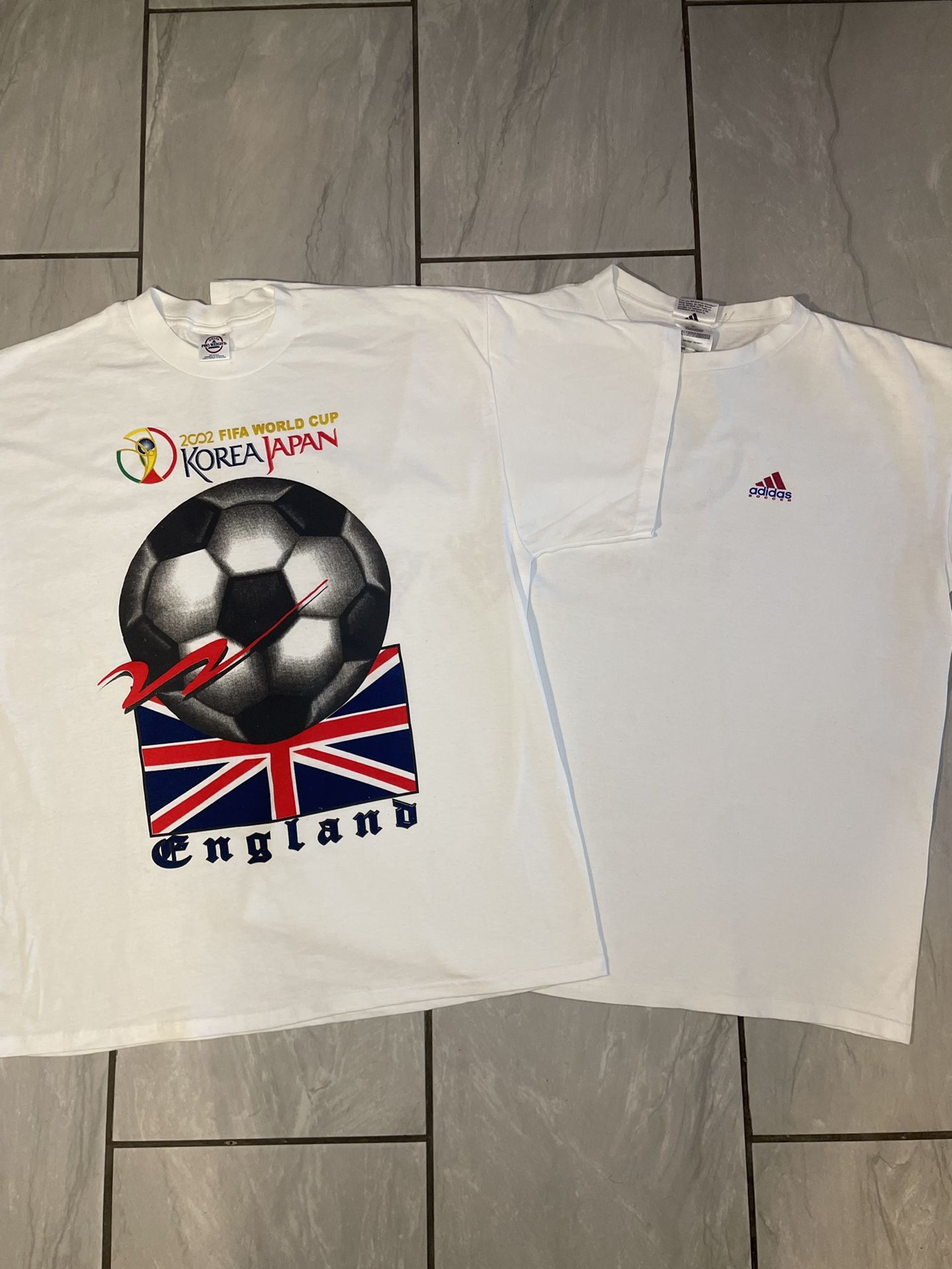 NEW Vintage 2002 FIFA England Korea Japan World Cup XL World Cup 2 Shirt Bundle