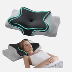 Cervical Neck Pillow - Memory Foam Pillow for Pain Relief Sleeping, Ergonomic Neck Support Contour Pillows for Side Back Stomach Sleepers,Orthopedic B