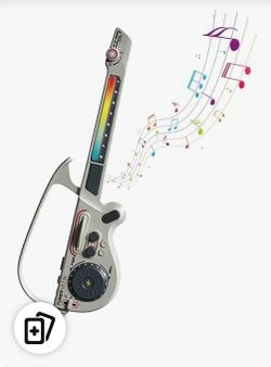 Kids Electric Musical Guitar, Stringless Smart Guitar, Kid Guitars with DJ Turntable, Bluetooth Lights 4 Tones/3 Styles, Musical Instrument Toys for B