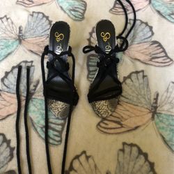 So Me Snake Skin Print Heels
