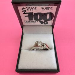 14kt White Gold Wedding Set W/DIA