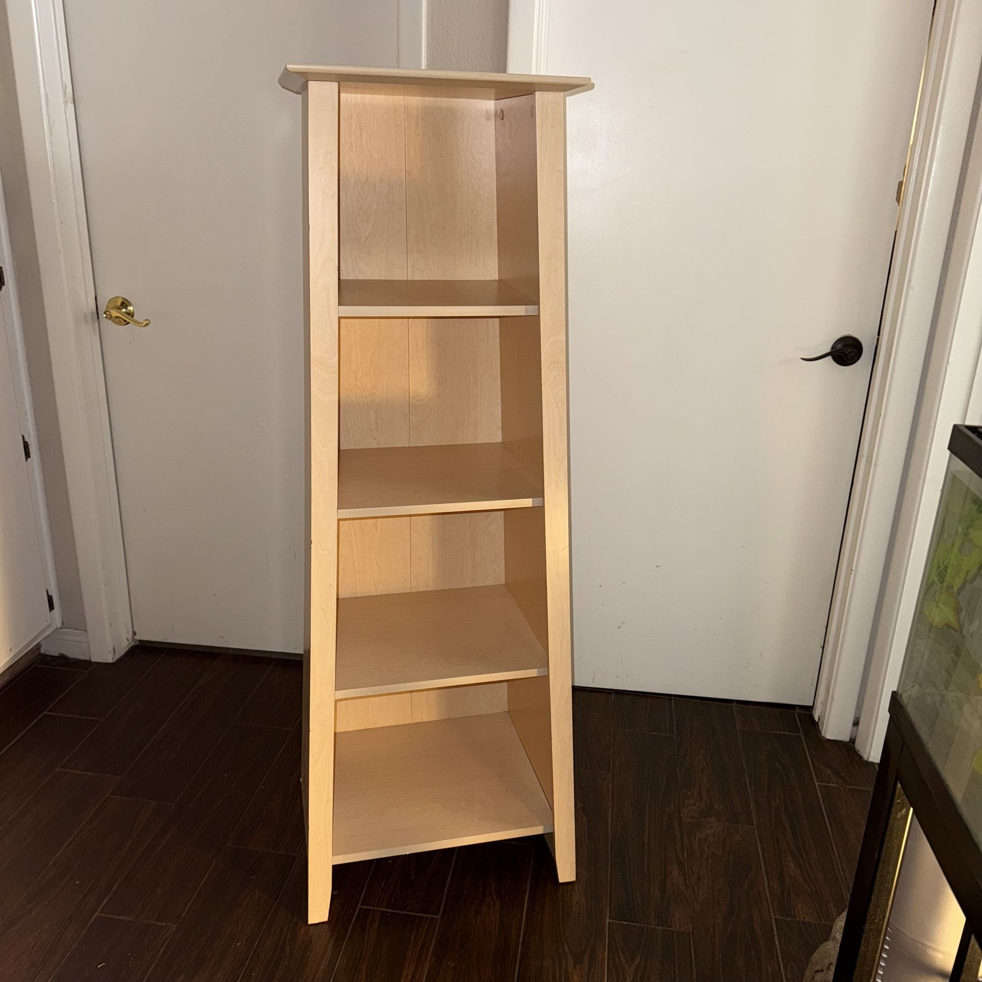 4 Shelf Birch Blonde Colored Bookshelf Storage Cabinet Cubbie