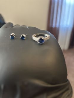 Blue Topaz And Moissanite And Sterling Silver