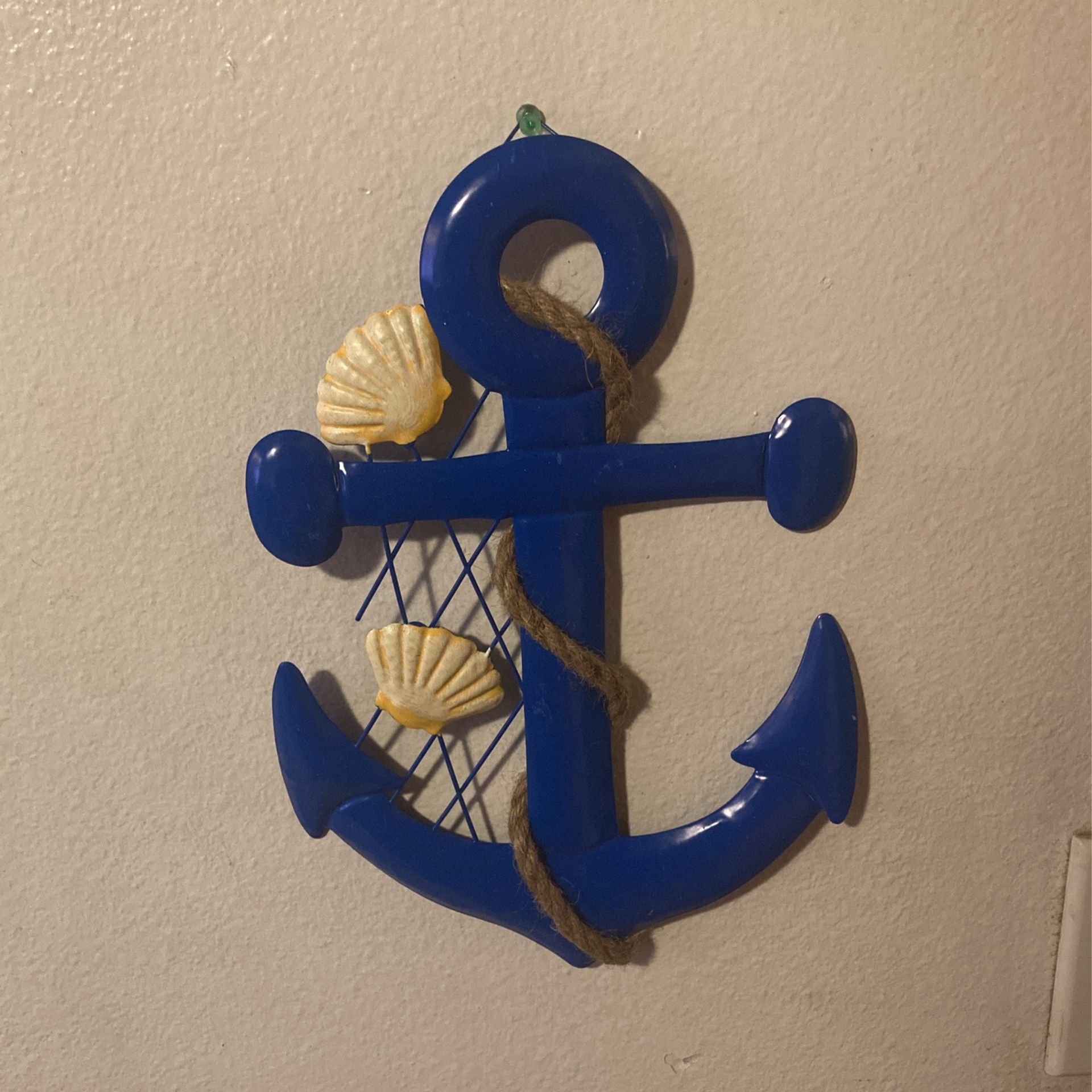 2 Metal Anchor Wallpieces (1 White+ 1 Blue)