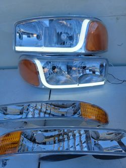 99-06 Gmc Sierra Yukon LED Headlights Luces Micas Calaveras Faros Faroles 