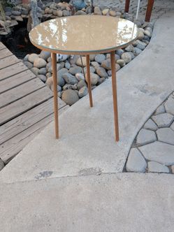 Small round table with glass top