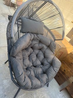 Outdoor Egg Chair with Cushions