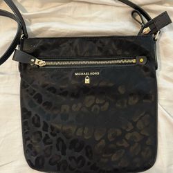 Michael Kors Black Leopard Purse 
