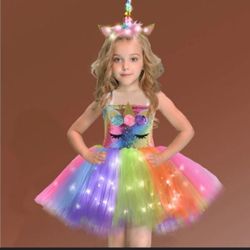 Rainbow 🌈 Unicorn L New /Vestido De Unicornio