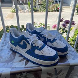 Nike Air Force 1 Blue X Louis Vuitton Size 10 Men for Sale in