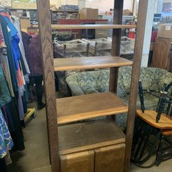 Wooden 4-Tier Shelving Unit with Doors