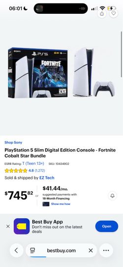 PS5 Slim Digital Edition Fortnite Cobalt Star Bundle