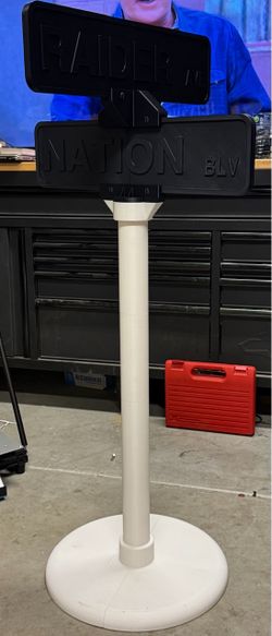3d printed 4ft tall Raider Nation street sign