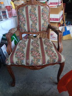 Vintage floral tapestry accent chair. Asking 75 or best offer.