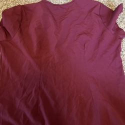 Womens Xs Wine Scrub Top 