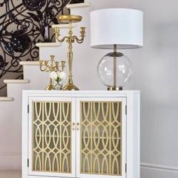 Accent Cabinet With Gold Played Design And Hardware! SUPER SALE!