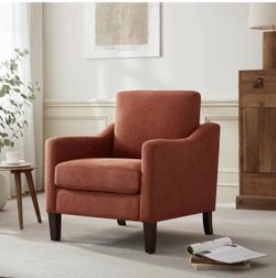 VKNOW Accent Chairs, Living Room Chairs with Wood Legs, Orange