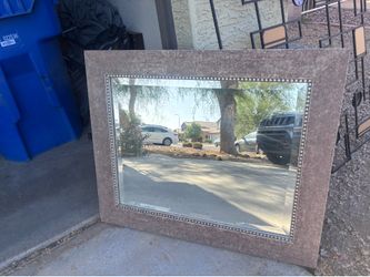 Textured Silver Beaded Wall Mirror
