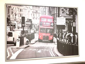 London Red Double-Decker Bus Framed Wall Art