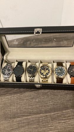 Black Leather Watch Display Storage Box