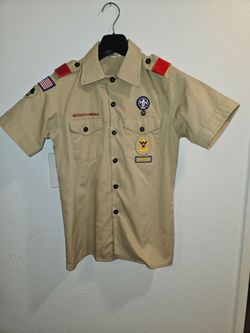 BSA Boy Scouts of America Tan Shirt Lage Size 16