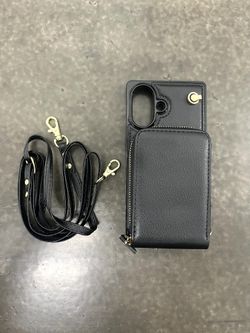 iPhone 16 Wallet Case with Card Holder PU Leather Wallet Case for iPhone 16 with Card Slots and Lanyard Shockproof Heavy Duty Case Compatible with iPh