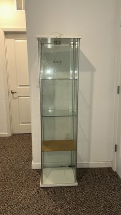 4-Shelf Glass Display Cabinet – Great for Collectibles, Decor, or Retail