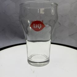 (1) vintage Dairy Queen drinking glass features a "DQ" logo and the slogan "Eat, Drink and Be Merry". Collectible soda glass. Produced in the 1960s or