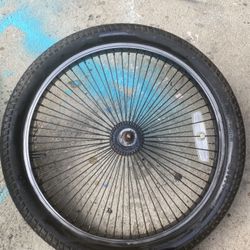 Set Of Two 72 Spoke rims Front And back With Good tires And Tubes 