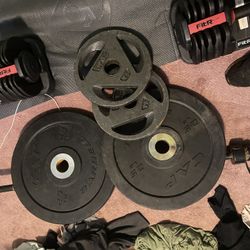 Bench Press Bar And Wieghts 