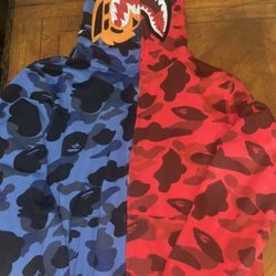 Red And Blue Bape Jacket Full Zip