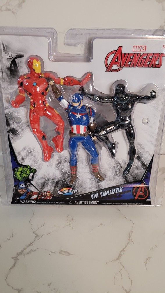 Swimways  Marvel Avengers Dive Characters-Iron Man Captain America Black Panther