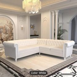 White L-Shaped Sofa‼️‼️
