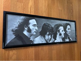 Beatles iconic late era photo framed poster 13”x37”. Very cool.