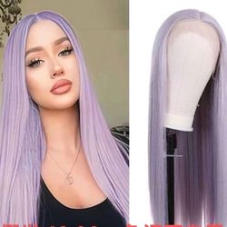 New  Purper Wigs for Women，T Front Lace Wig 